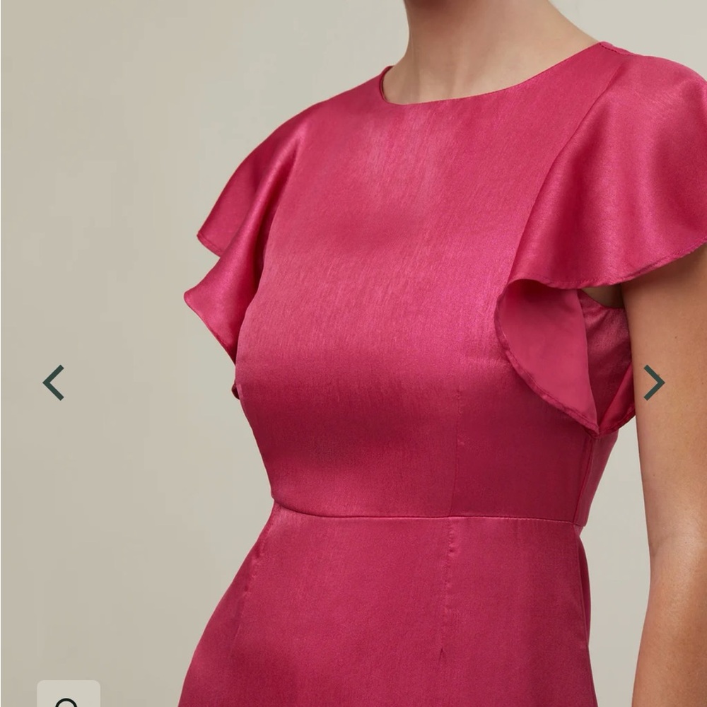 Elegant Pink Ruffle Dress - Picture 3 of 8